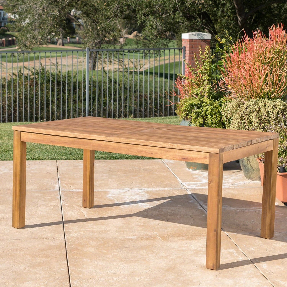 Teak Finish Acacia Wood Outdoor Dining Table I66048