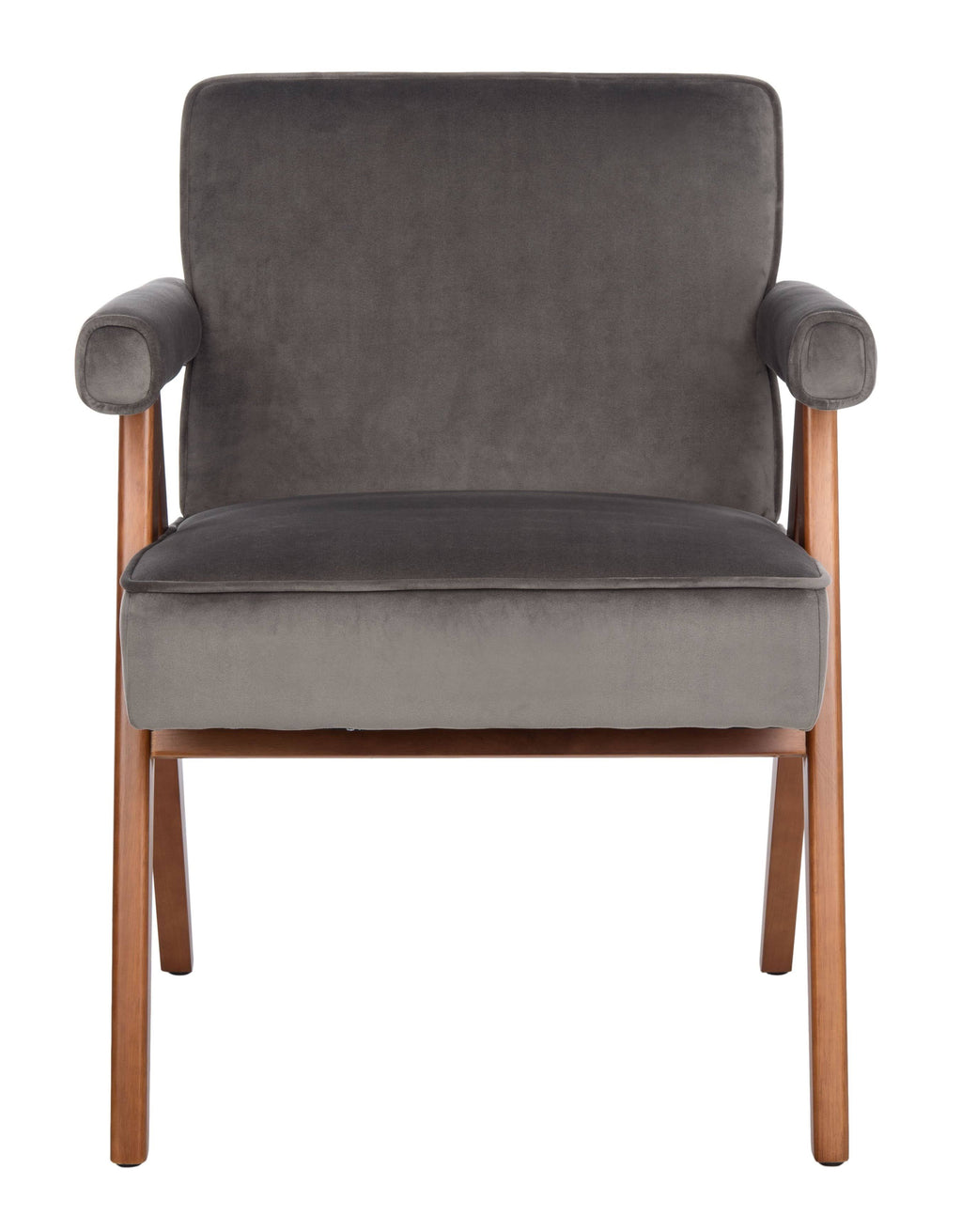 Mid-Century Arm Chair Dark Grey Walnut U332309
