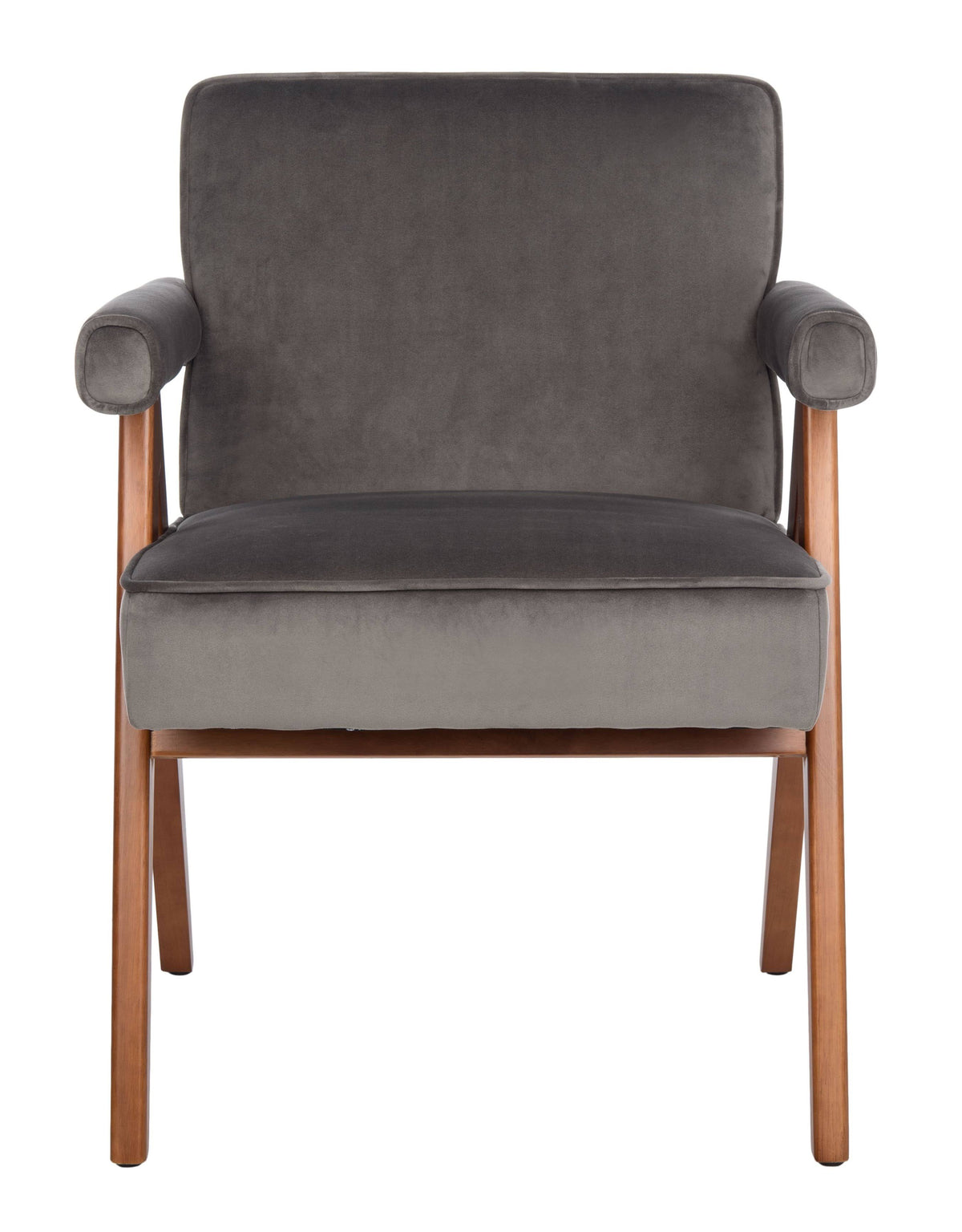 Mid-Century Arm Chair Dark Grey Walnut U332309