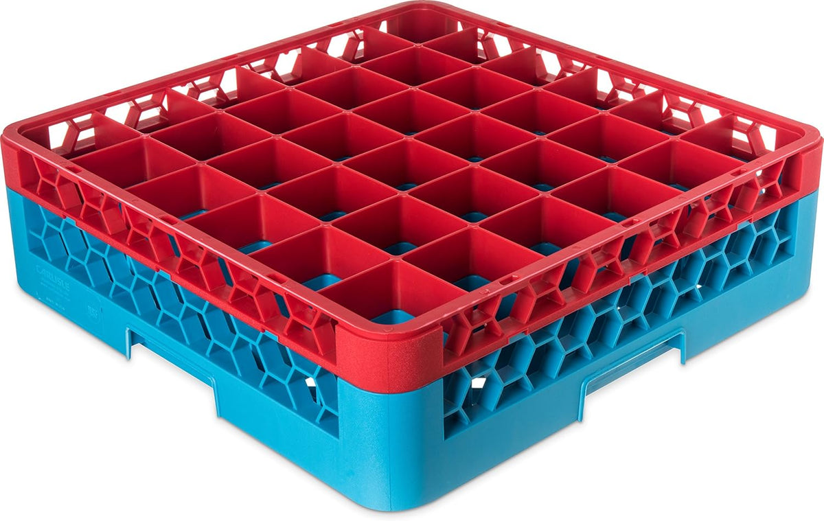 Blue 25 Compartment Glass Rack with 2 Extenders G492910