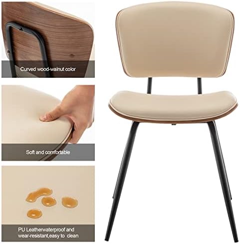 Beige Fabric Dining Chair Pack of 2 Q67354