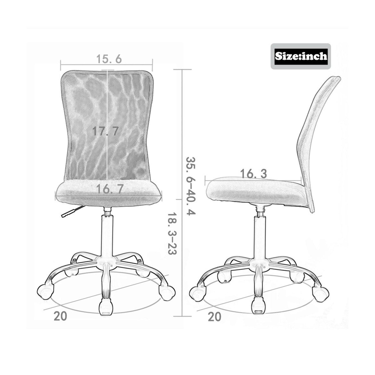 Black Ergonomic Mesh Chair V612