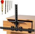 Cabinet Hardware Jig, Aluminum Alloy Handle Template Tool with Automatic Center Punch and 4 Drill Bits A107660