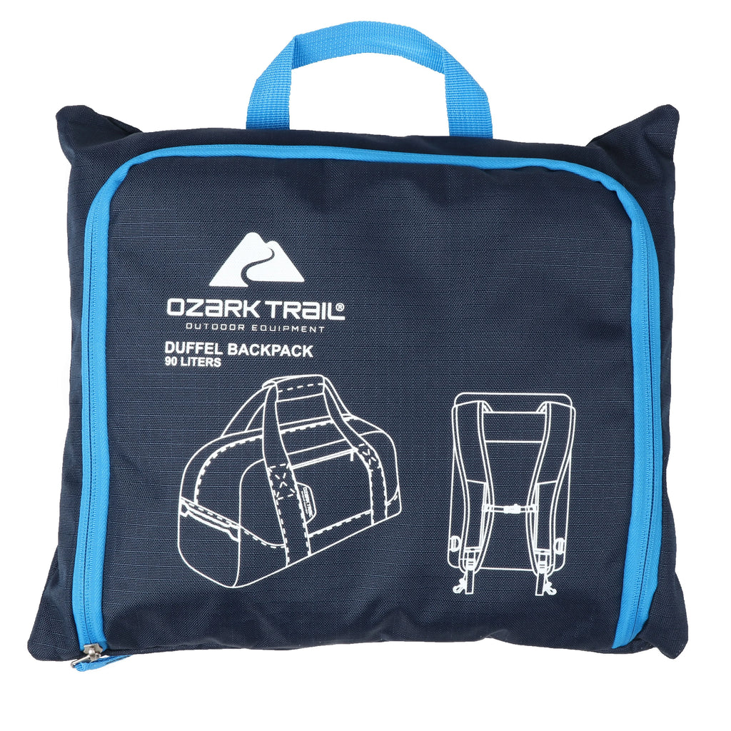 Blue Polyester 90L Duffel with Backpack Straps W4244
