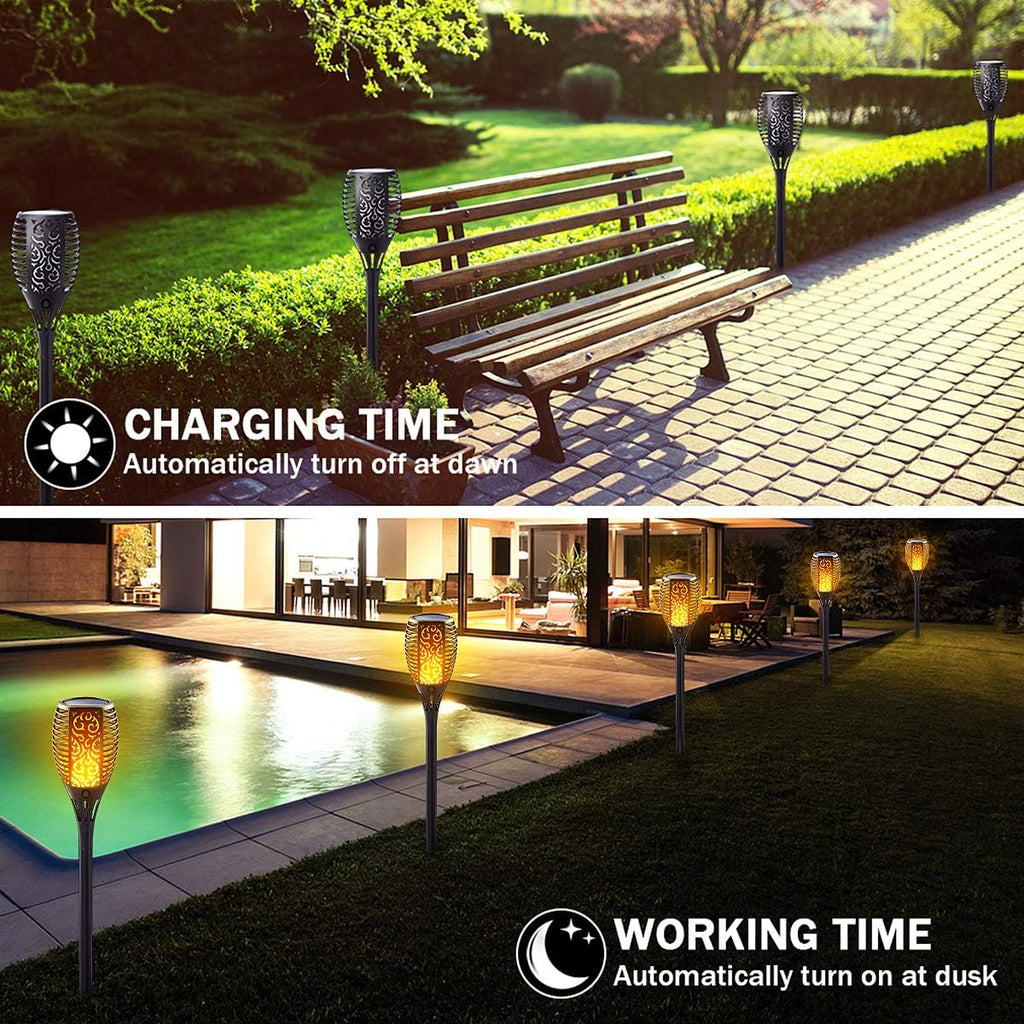 Solar Torch Light with Flickering Flame, 8 Pack Outdoor Waterproof N9693