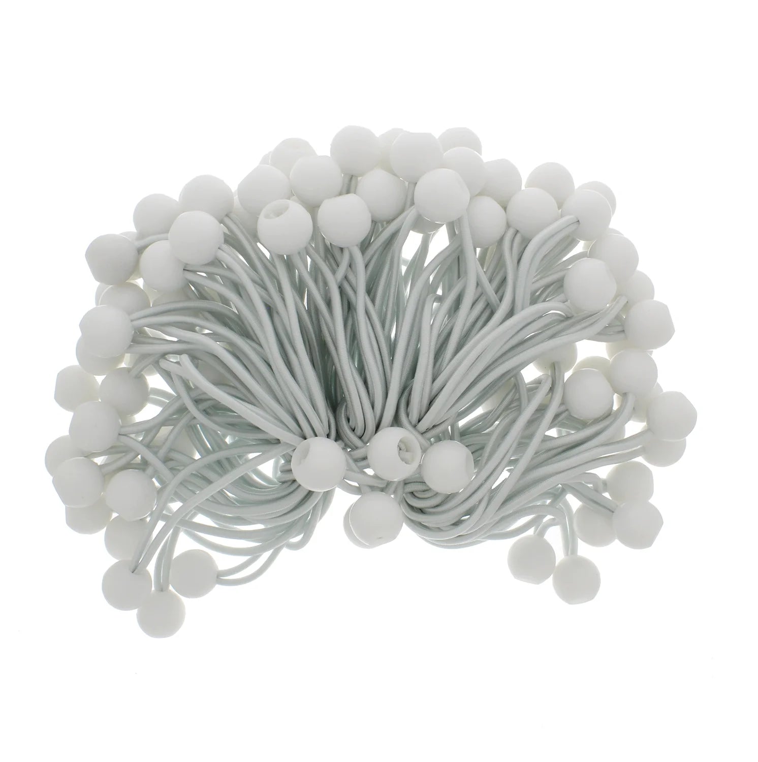 100 Pack White 6 Inch Ball Bungee Cords E230270