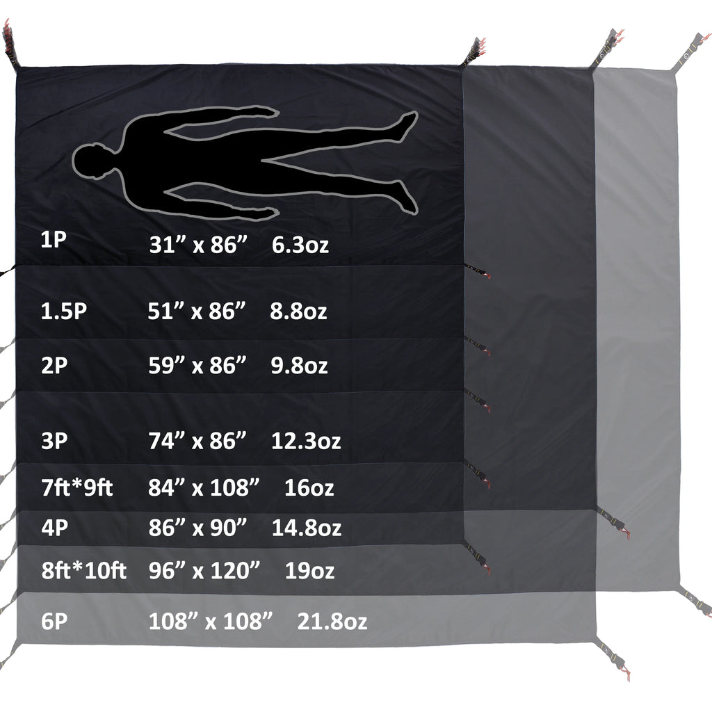 Waterproof Ultralight Camping Tarp Ground Sheet 4 person 86'' x 90'' K547