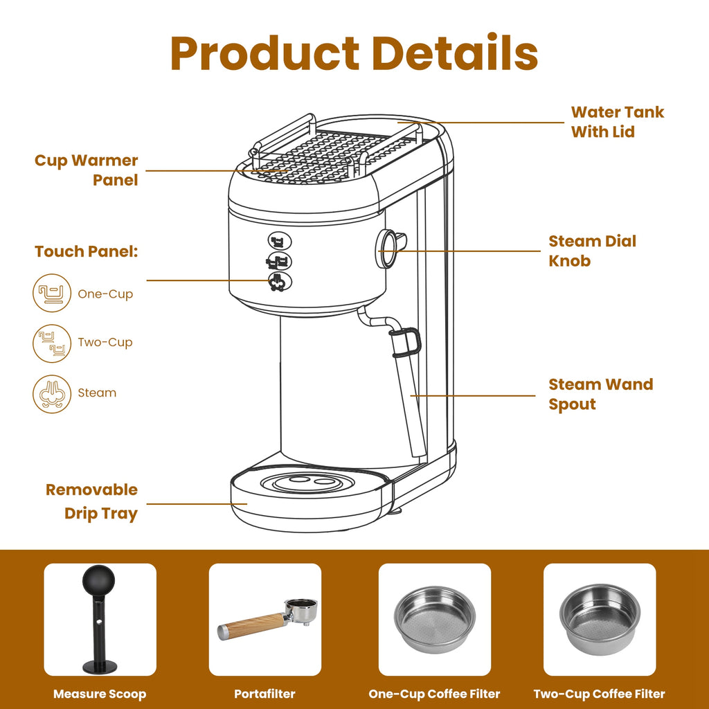 Espresso Machine with Milk Frother System J146