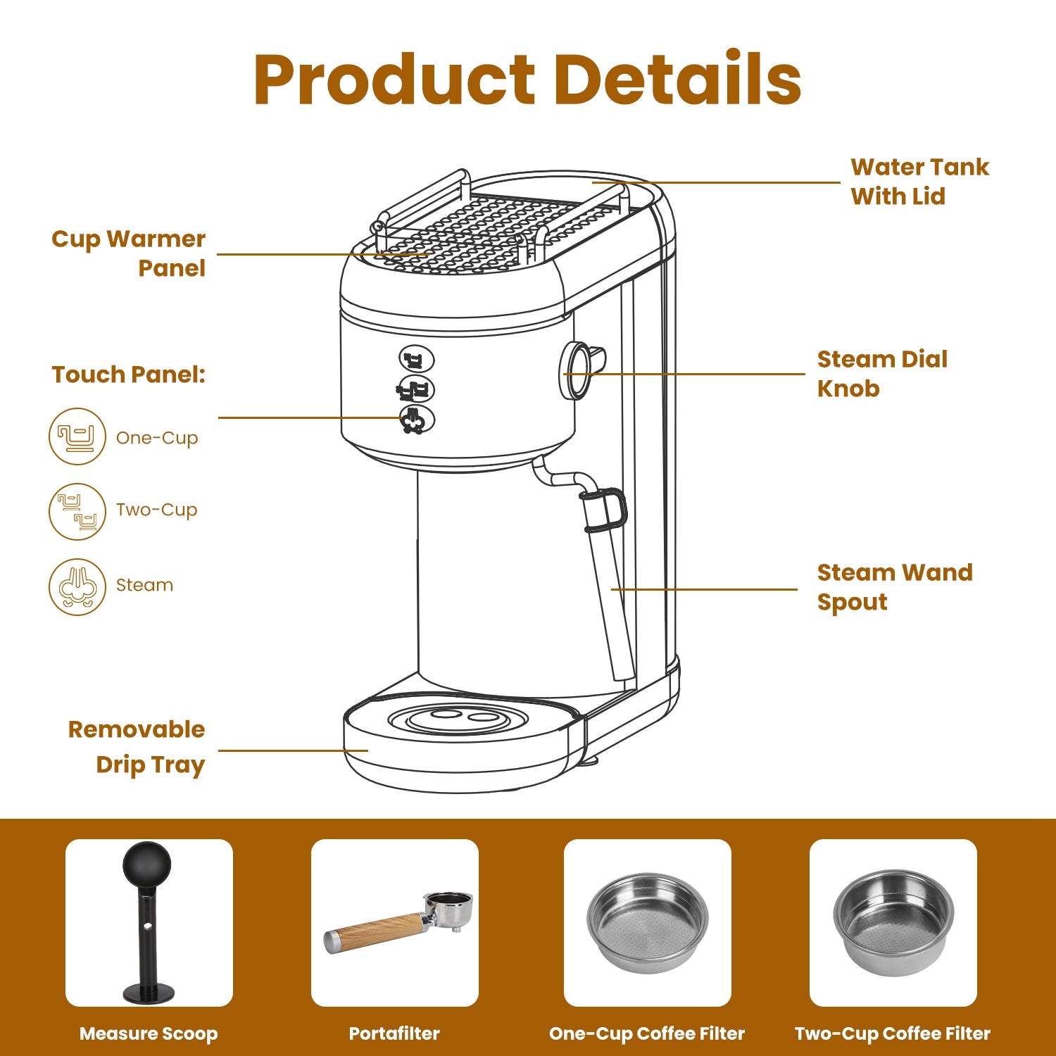 Espresso Machine with Milk Frother System J146