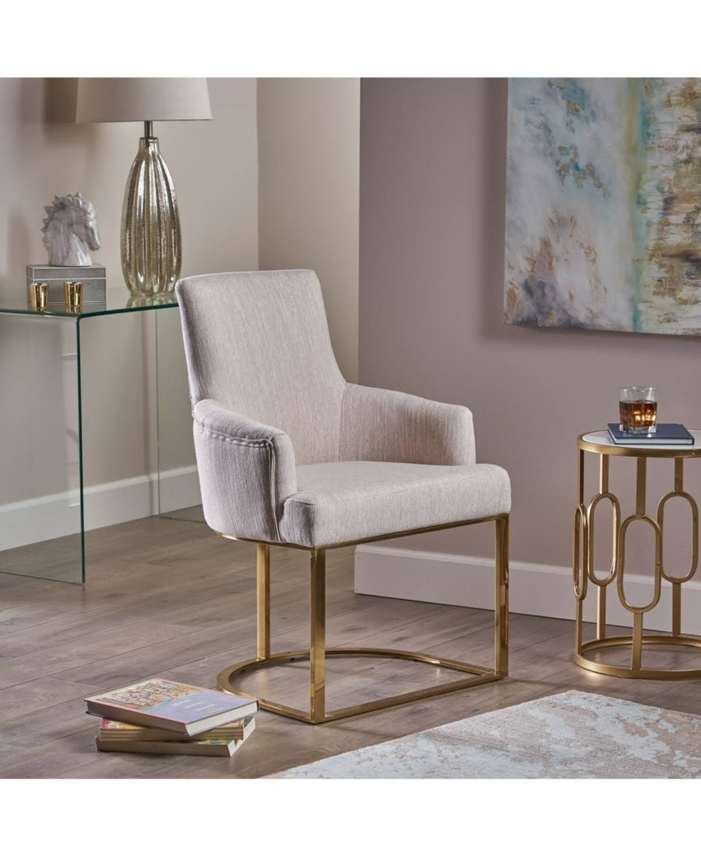 Light Blush Modern Glam Chair G3602