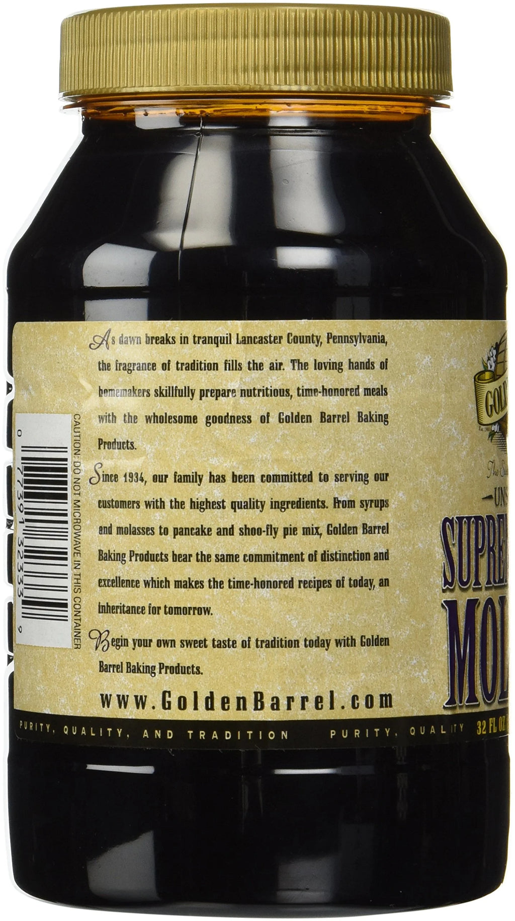 Unsulfured Baking Molasses, 32 Oz. Bottle (Pack of 2) J6683
