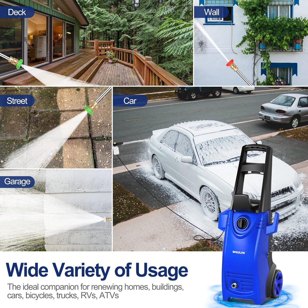 Electric Pressure Power Washer 1800W 2000 PSI 1.76 GPM Blue B7740