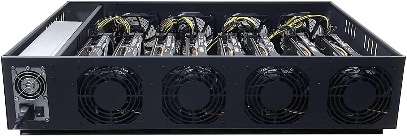 Mining Rig Frame 8 GPU 70mm Slots with 8 Fans F109407