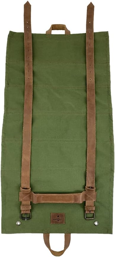 Olive Canvas and Full Grain Leather Tool Roll Bag P85027