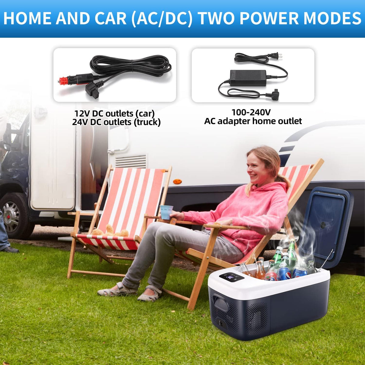 Car Refrigerator with 12/24V DC and 120-240V AC A839309