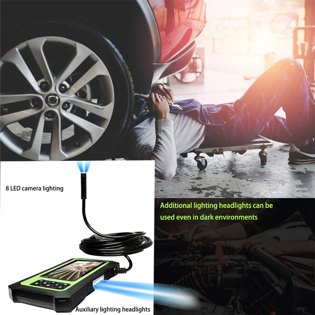 Dual Lens 1080P Borescope Inspection Camera with 16.5FT Semi-Rigid Cable, 32GB Card, Pack of 2 E67066