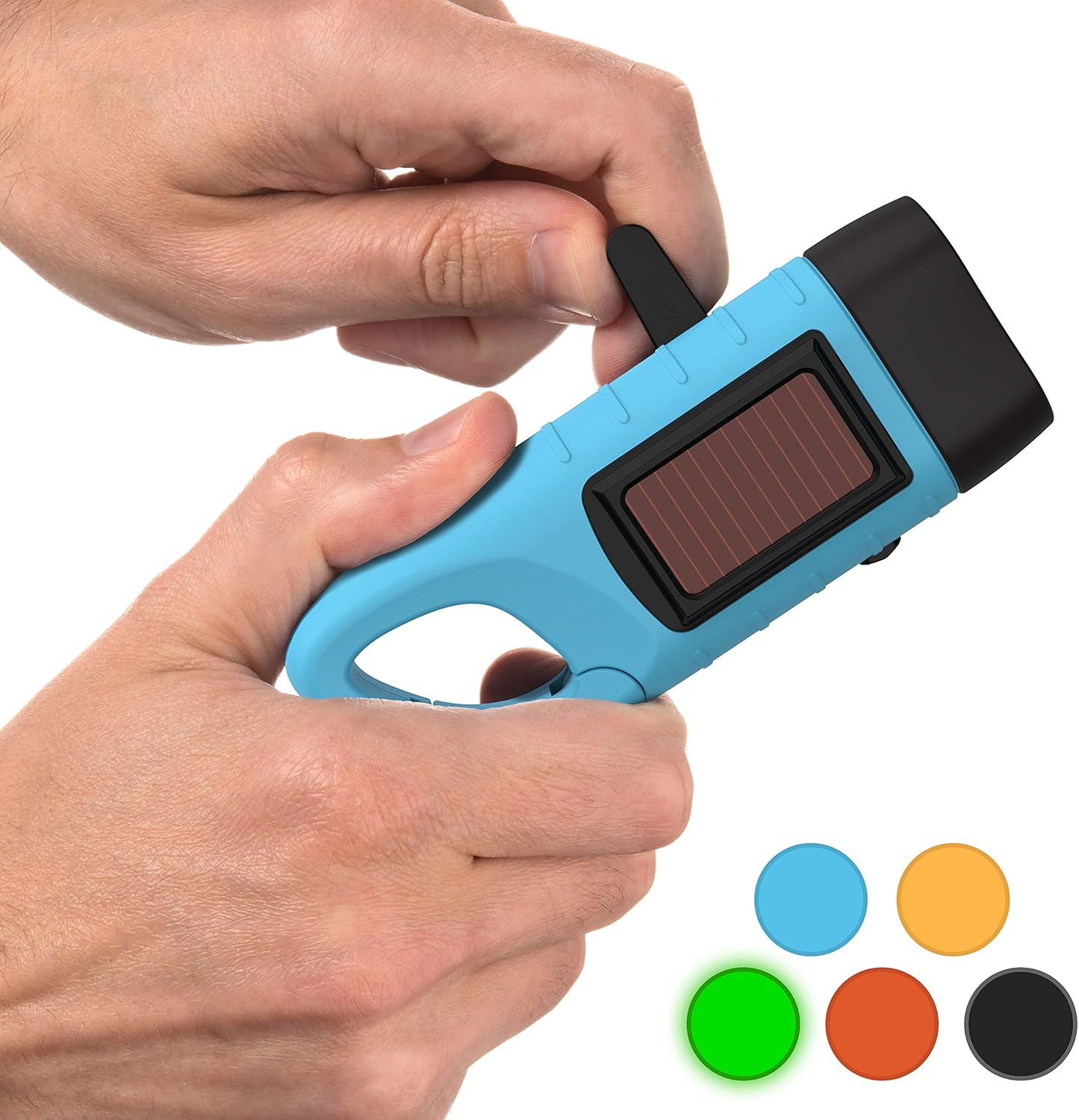 Rechargeable Flashlight with Solar Power & Hand Crank, High Lumen LEDs, 4 Pack G4044