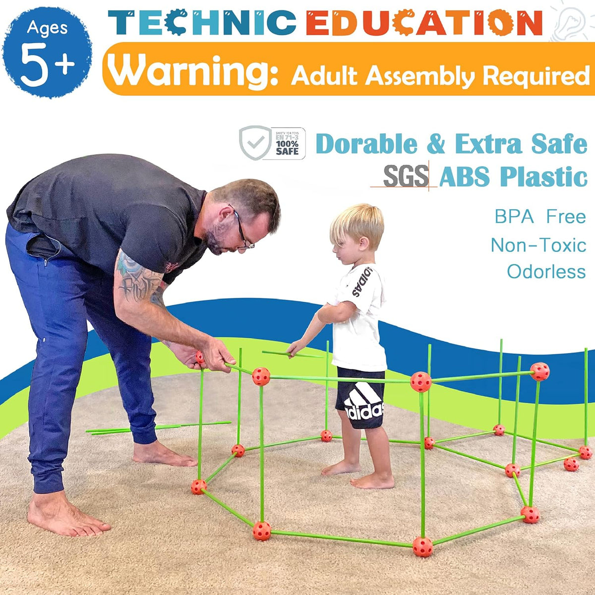 130 Pieces Fort Building Kit STEM Toy S600543