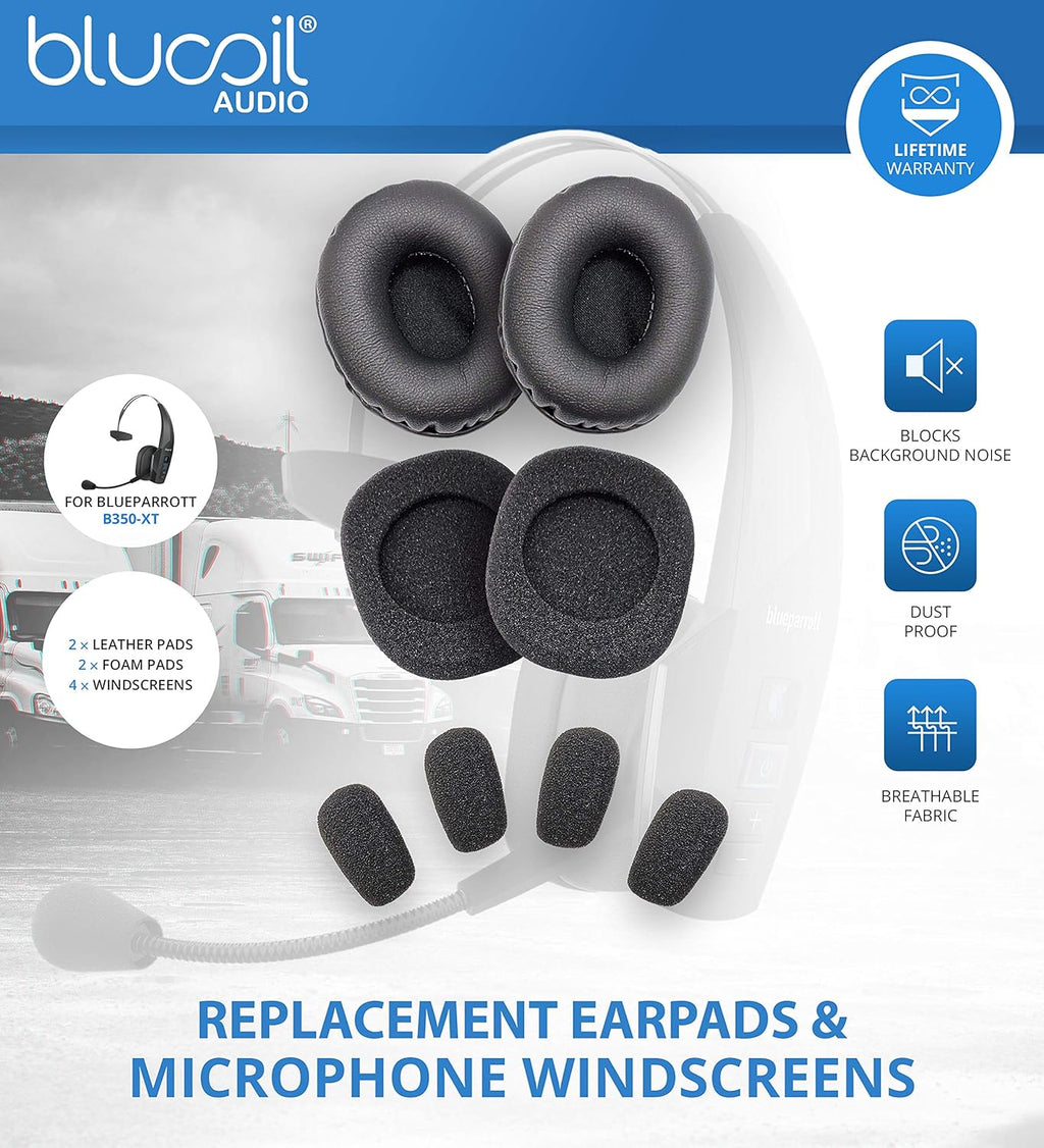 Noise Canceling Bluetooth Headset with Carrying Case and Replacement Ear Pads N10844