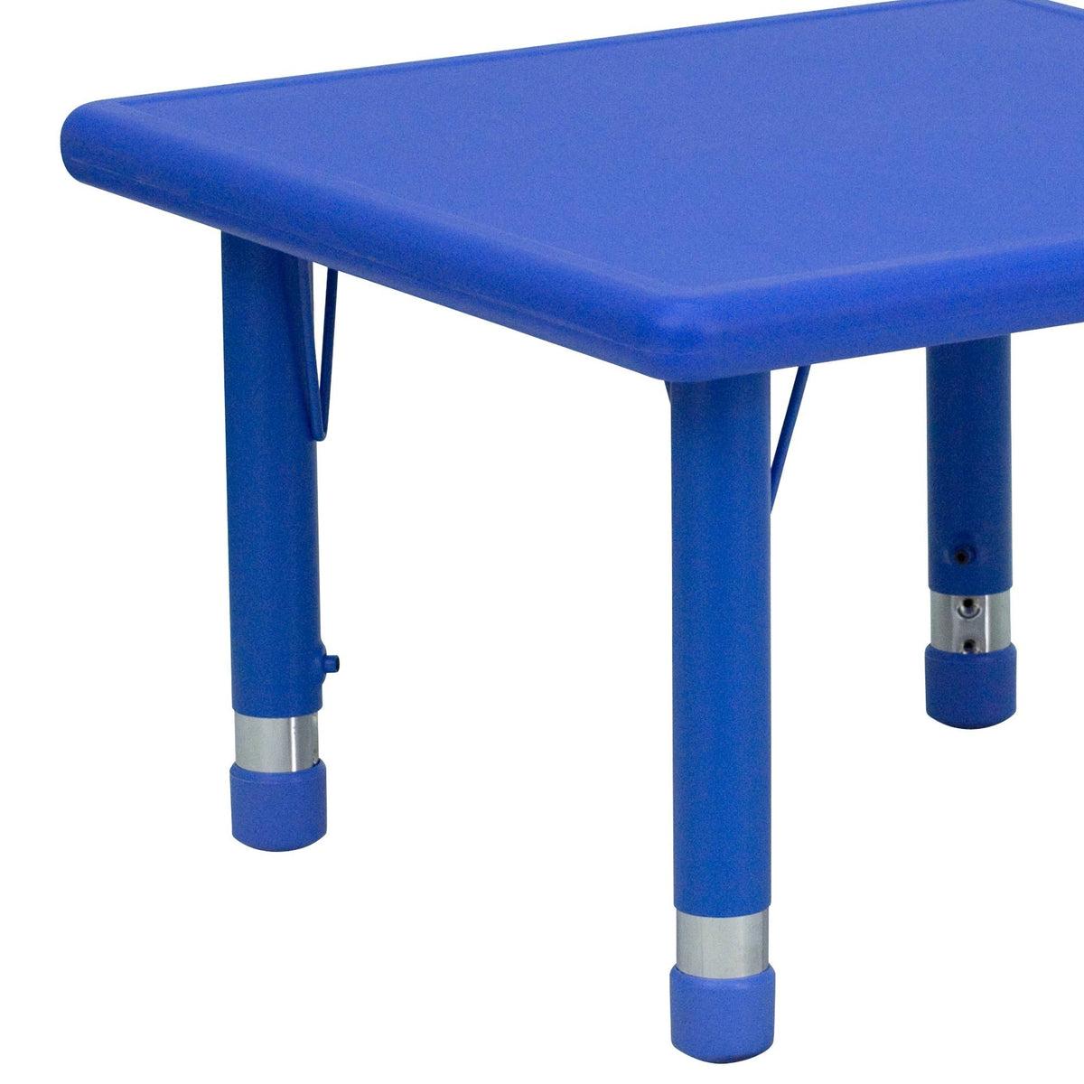 24x22 Square Blue Plastic Height Adjustable Activity Table T518