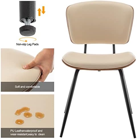 Beige Fabric Dining Chair Pack of 2 Q67354