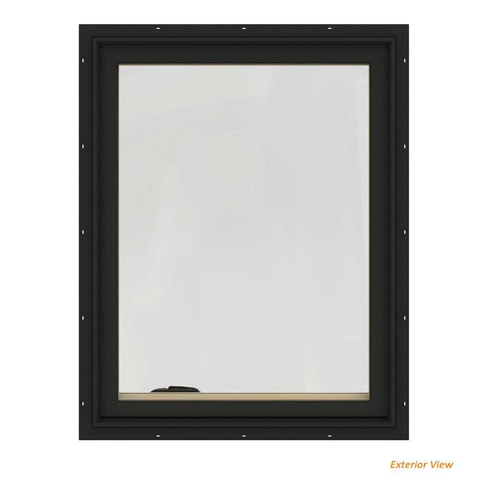 Bronze Painted Clad Wood Right-Handed Casement Window with Mesh Screen V12224