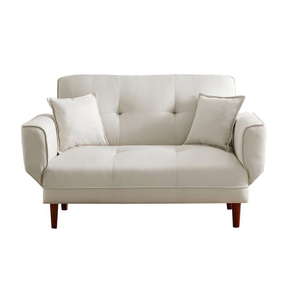 Beige Upholstered Sofa Bed with 2 Pillows Y78033