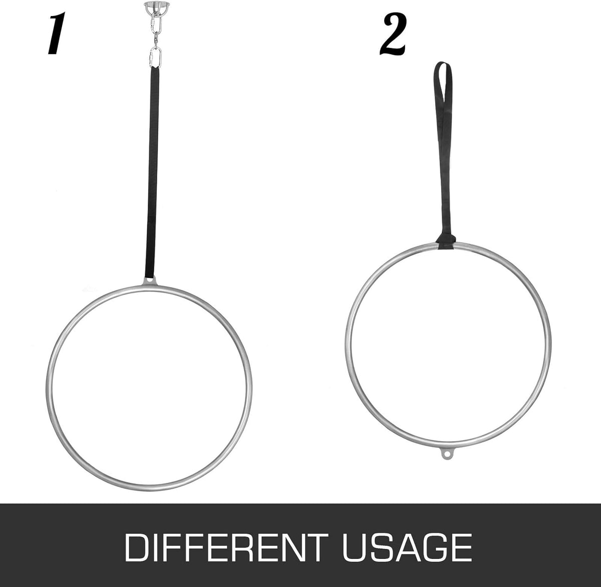 Silver Stainless Aerial Hoop with Accessories Q41339