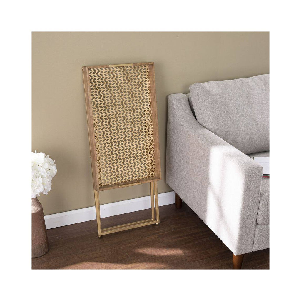 Rectangular Folding Side Table in Natural / Gold N5604