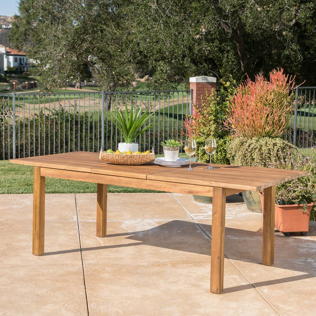 Teak Finish Acacia Wood Outdoor Dining Table I66048
