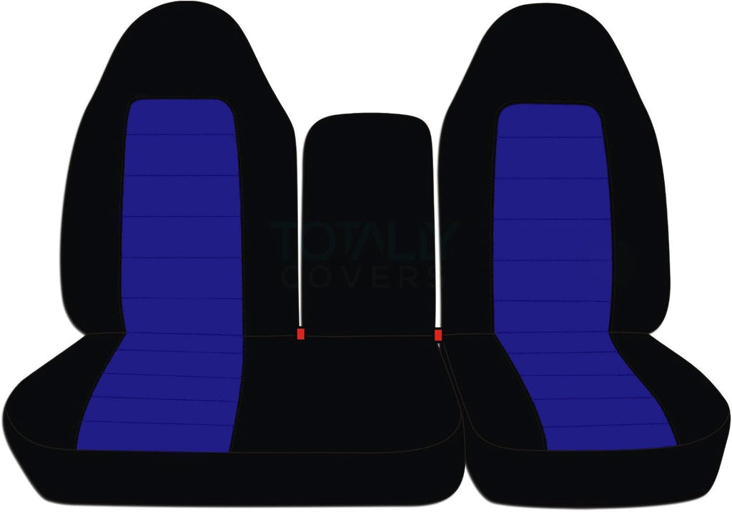 Black & Blue Two-Tone Front 40/60 Split Bench Truck Seat Covers P22867