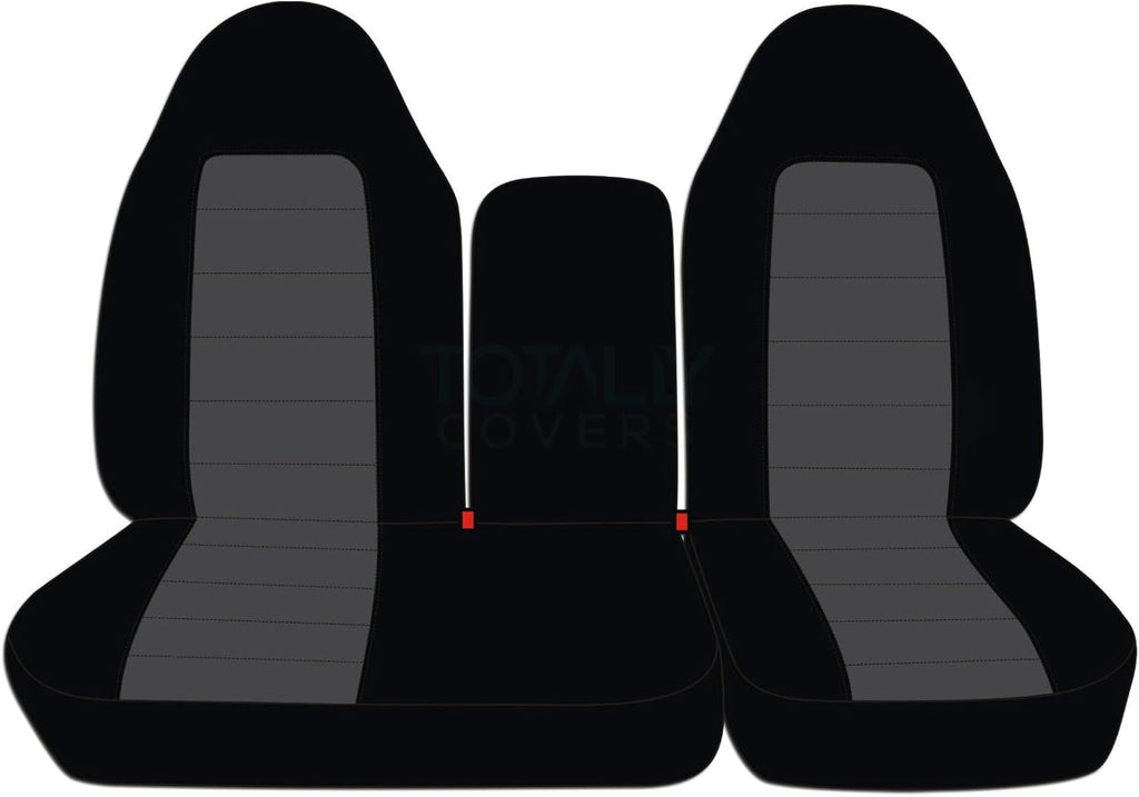 Black & Blue Two-Tone Front 40/60 Split Bench Truck Seat Covers P22867