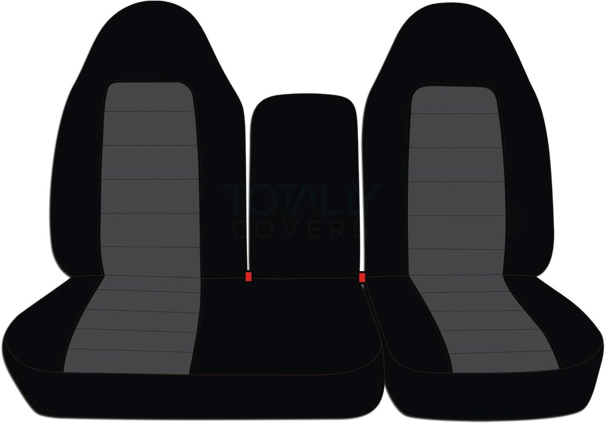 Black & Blue Two-Tone Front 40/60 Split Bench Truck Seat Covers P22867