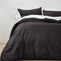 Washed Black King Linen Duvet & Sham Set R87349