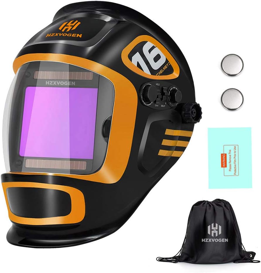 Large Viewing Screen Solar Powered Auto Darkening Welding Helmet 4 Arc Sensor Pack of 2 N212088