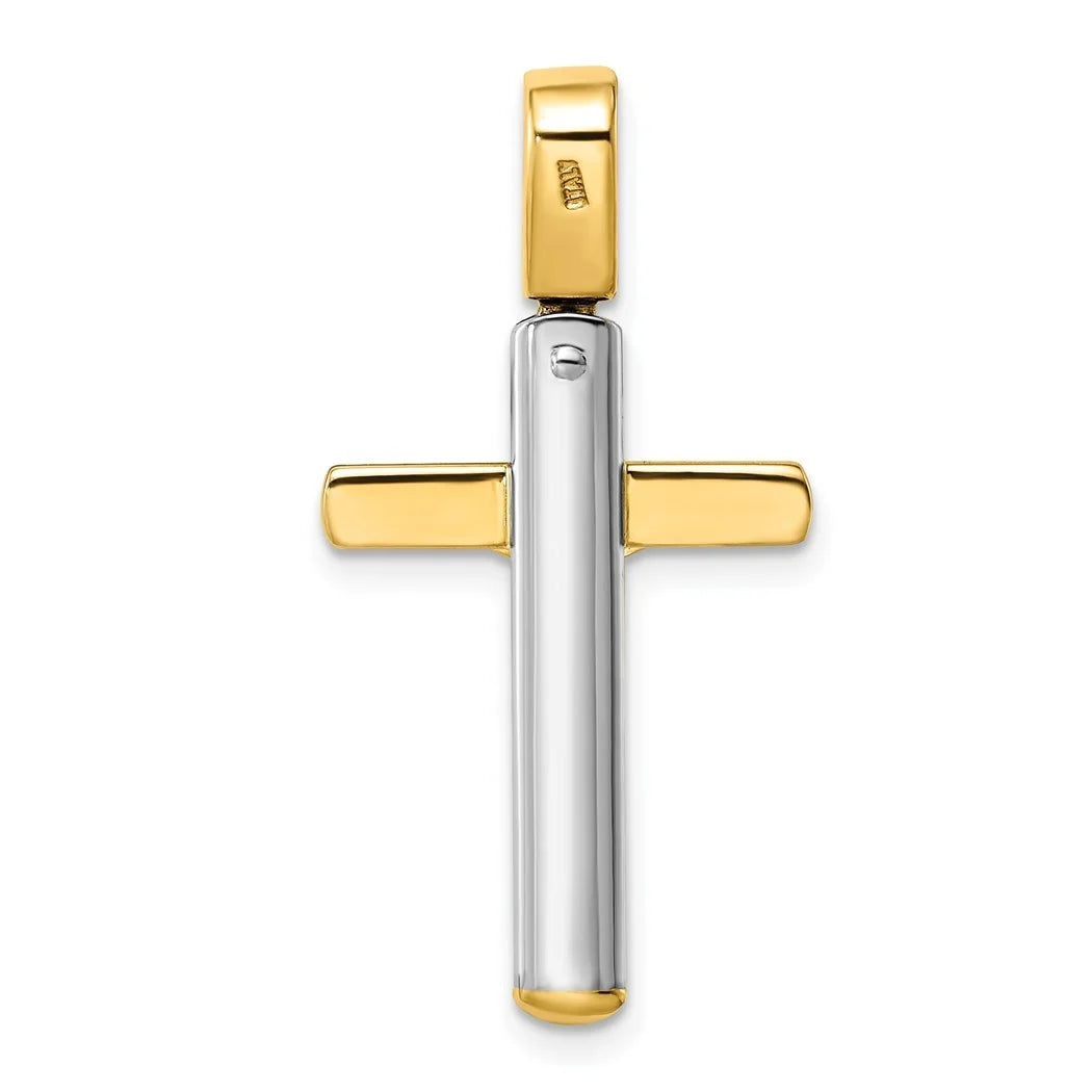 14k Two Tone Gold Crucifix Pendant Necklace X48740
