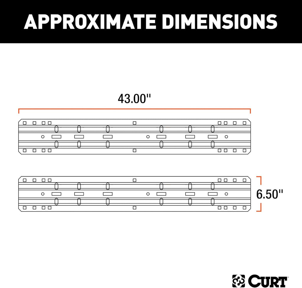 5th Wheel Hitch Rails, Carbide Black, 25,000 Pounds T456299