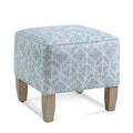 Navy and White Stripe Square Ottoman M3265