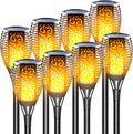 Solar Torch Light with Flickering Flame, 8 Pack Outdoor Waterproof N9693