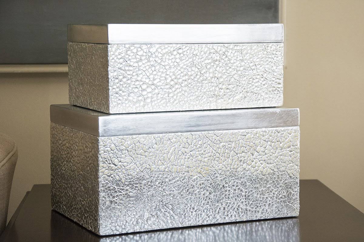 Silver Rectangular Boxes, Set of 2 M347