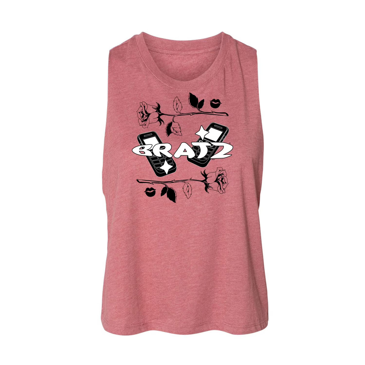 Juniors Cropped Racerback Tank Top H8347