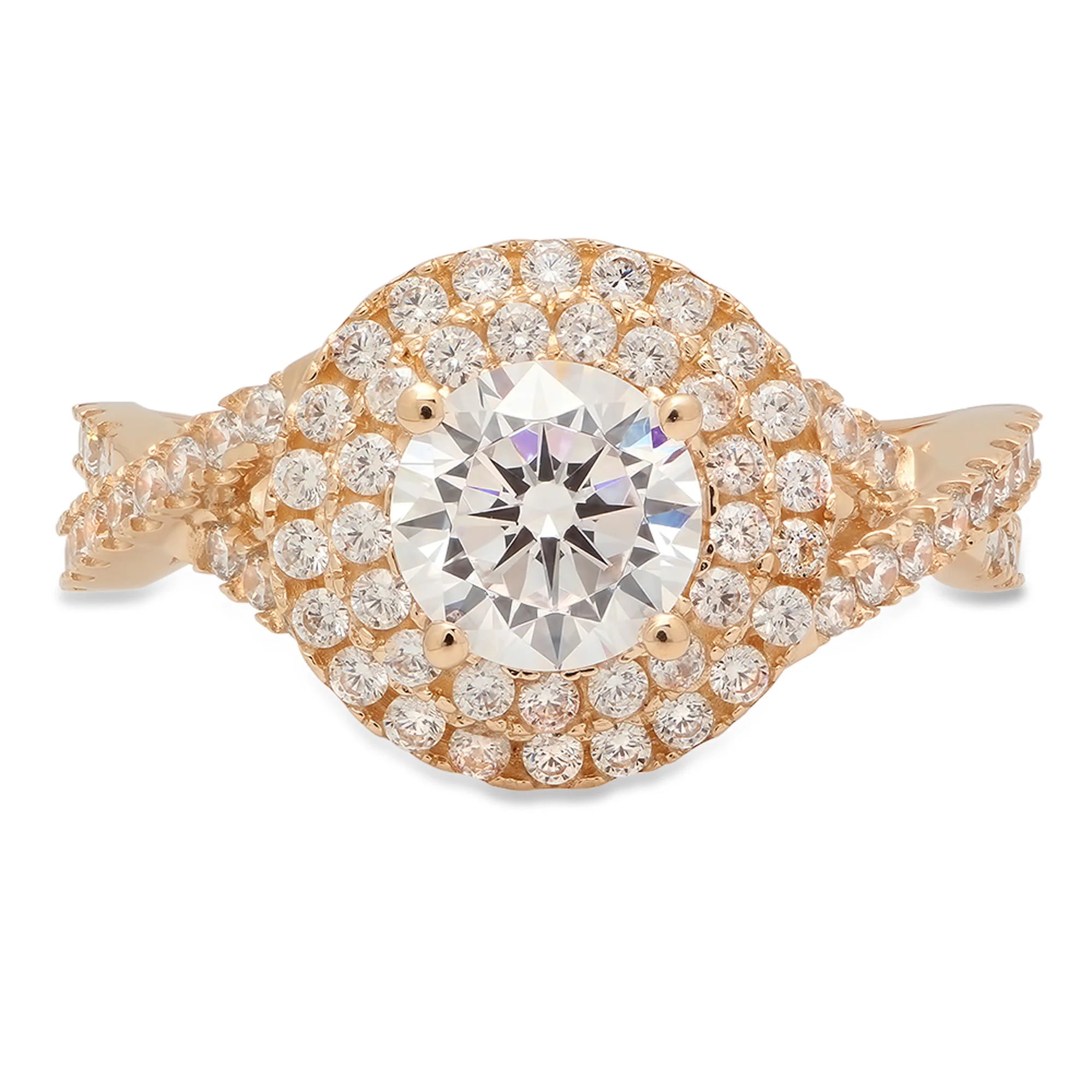 14K Yellow Gold Halo Engagement Ring V148730