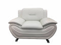 White Leatherette Sofa Set Chair N23995