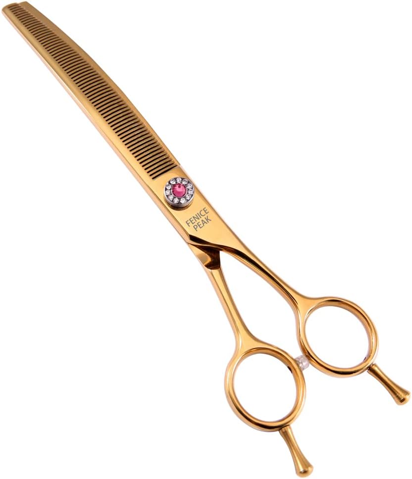 Professional Dog Grooming Scissors 7.0'' 440C Steel Thinning Scissors Black X735795