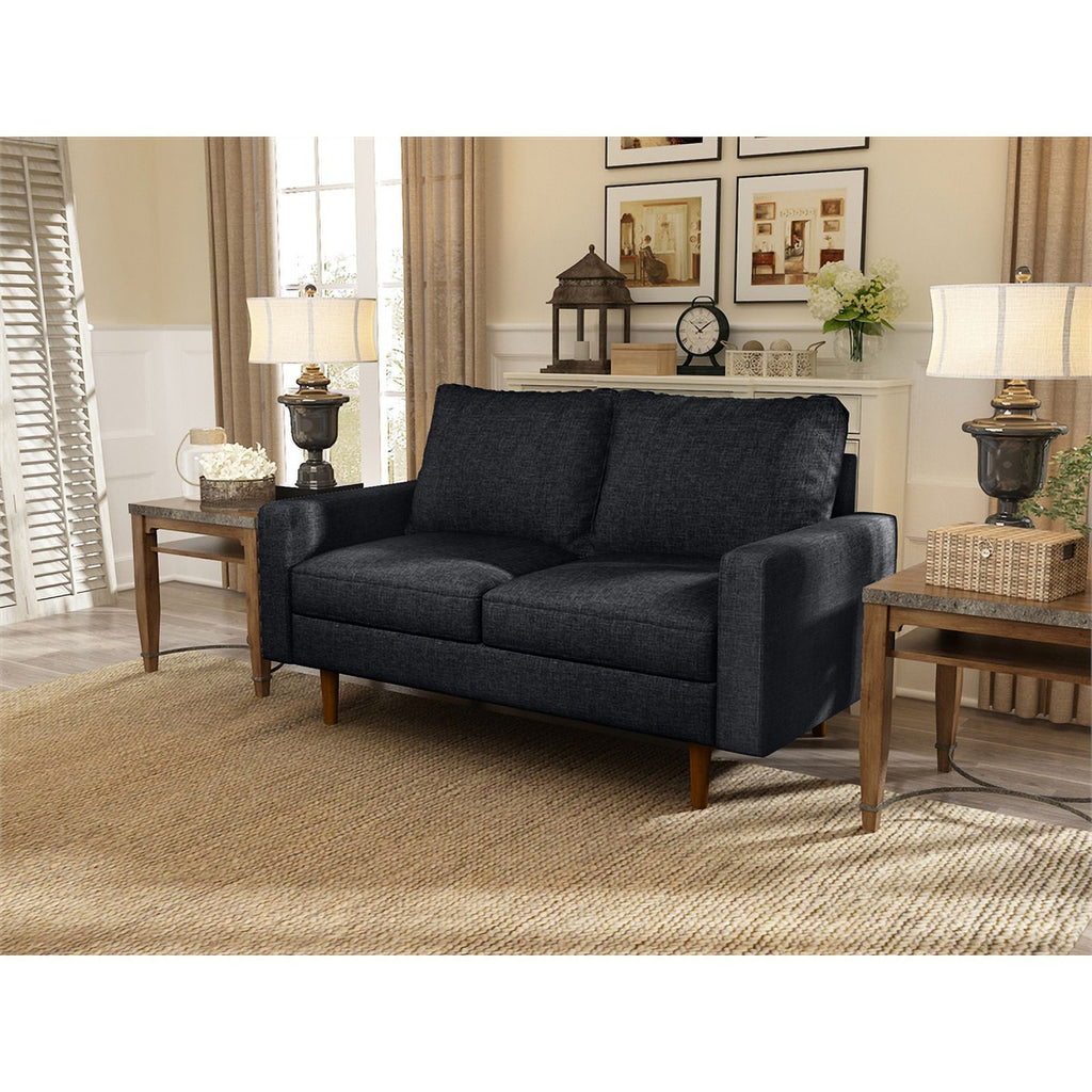 Black Upholstered Fabric Loveseat M688046