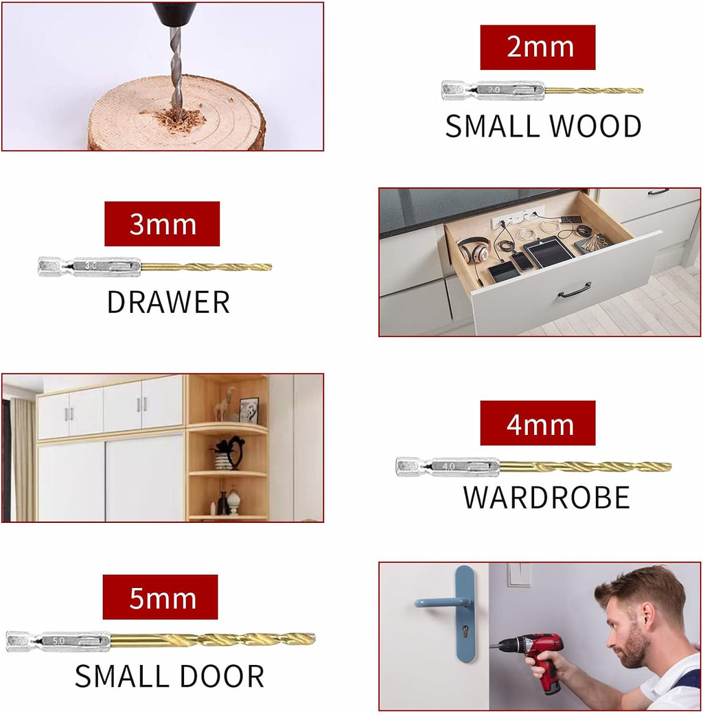 Cabinet Hardware Jig, Aluminum Alloy Handle Template Tool with Automatic Center Punch and 4 Drill Bits A107660