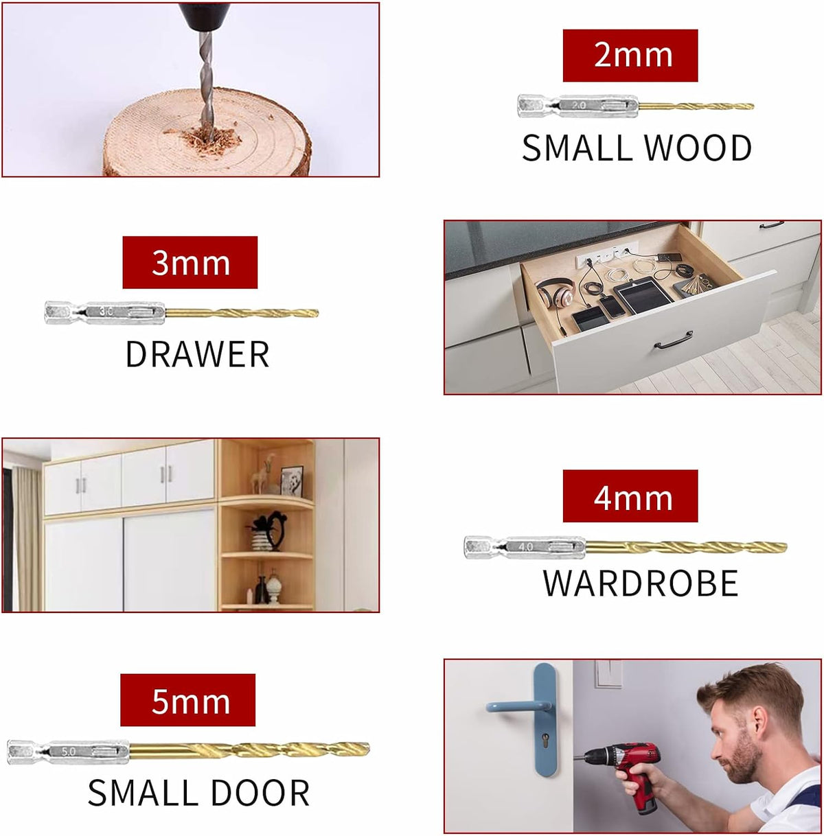 Cabinet Hardware Jig, Aluminum Alloy Handle Template Tool with Automatic Center Punch and 4 Drill Bits A107660