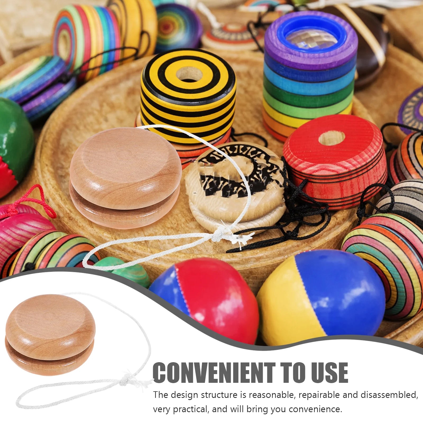 Wooden Yo-yo Toy for Beginner Child D403983