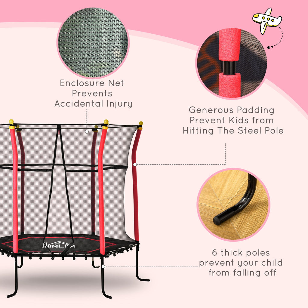 Red Kids Trampoline with Net O840038
