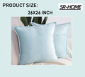 Set of 2 Velvet Decorative Throw Pillow Covers Square with Fringe Cushion Case K7030